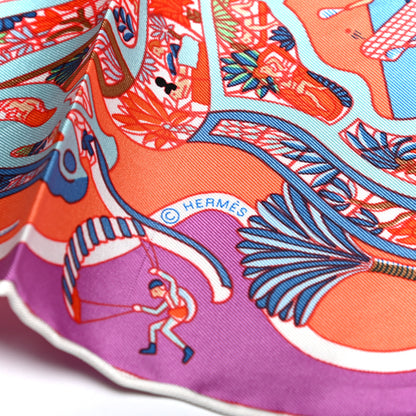 Hermes Silk Exposition Universelle Scarf 90 Rose Mauve Multicolore 3 of 6