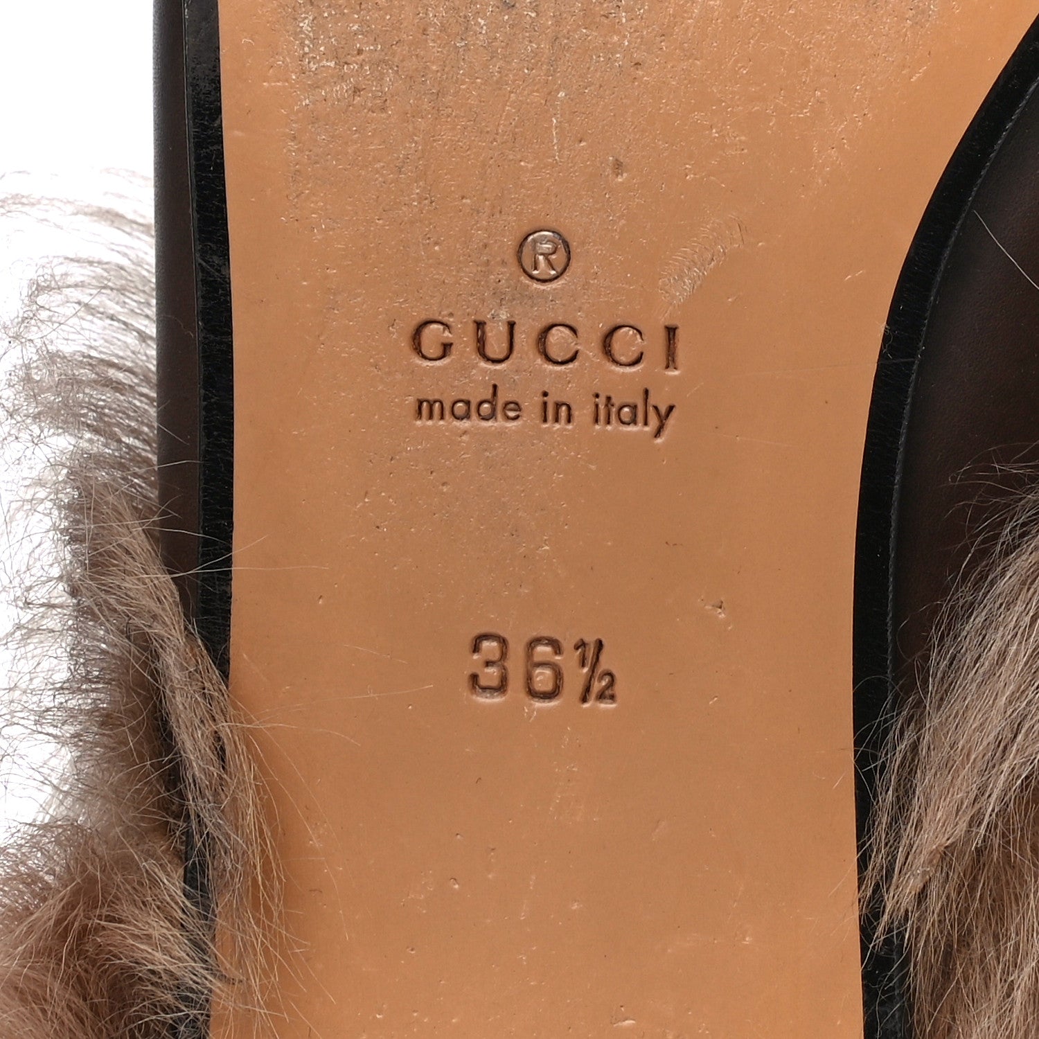 Gucci Calfskin Fur Womens Princetown Slippers 36.5 Brown 13 of 27