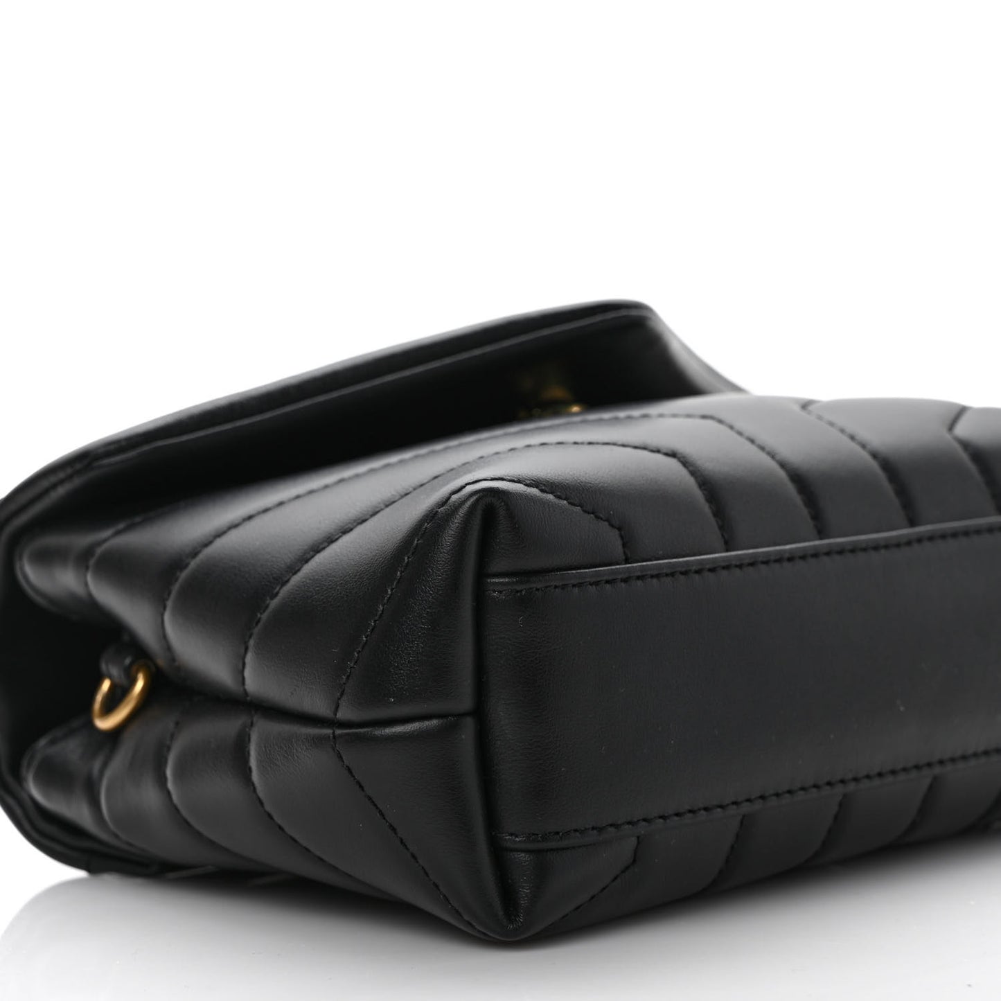 Calfskin Y Quilted Monogram Toy Loulou Crossbody Bag Black