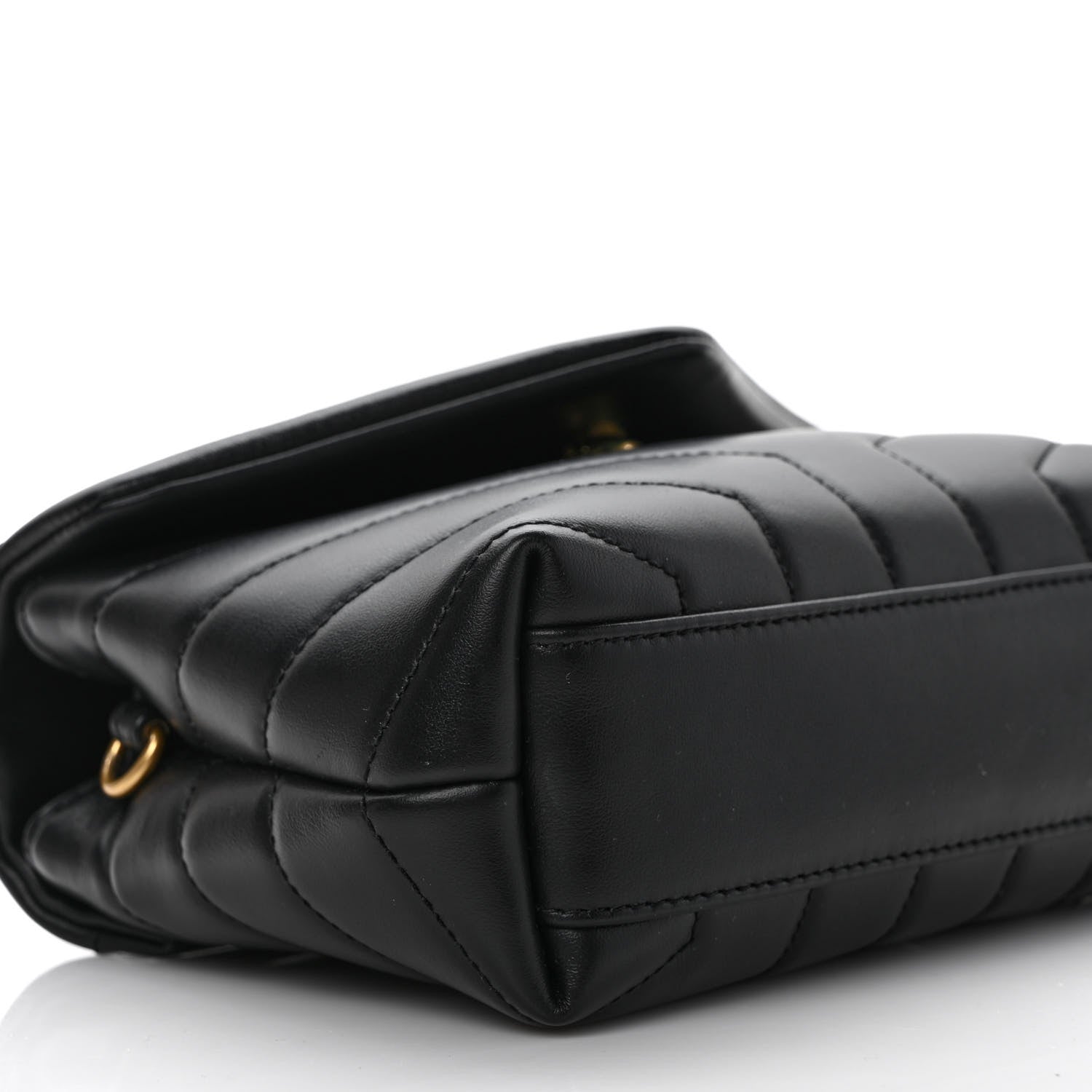 Saint Laurent Calfskin Y Quilted Monogram Toy Loulou Crossbody Bag Black 9 of 12
