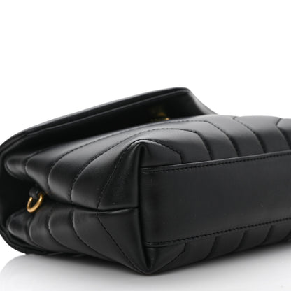 Saint Laurent Calfskin Y Quilted Monogram Toy Loulou Crossbody Bag Black 9 of 12