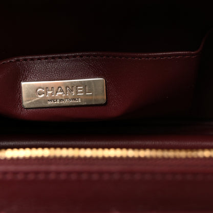 Chanel Calfskin Quilted Studded Square Vanity Case Burgundy 6 of 12