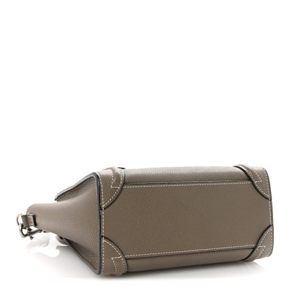 Celine Drummed Calfskin Nano Luggage Souris 4 of 10