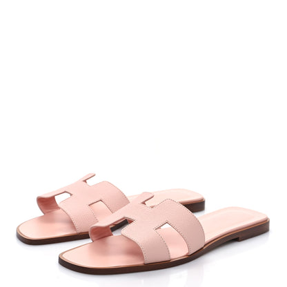 Hermes Epsom Oran Sandals 39 Rose Pale 3 of 8