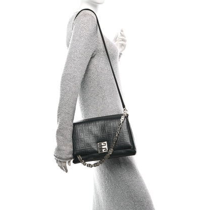 Givenchy Soft Calfskin 4G Embossed Medium Shoulder Bag Black 2 of 13