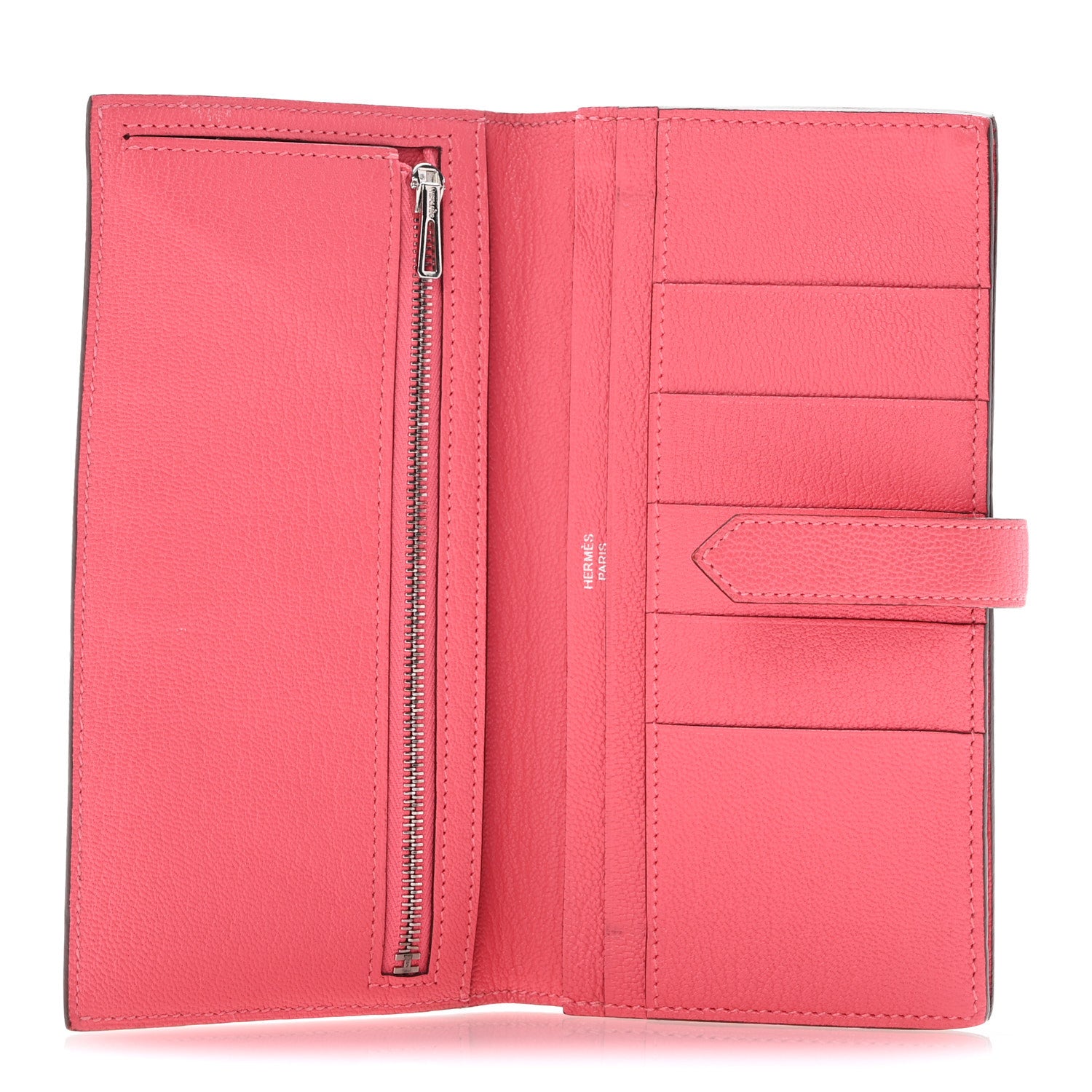 Hermes Chevre Mysore Bearn Gusset Wallet Rose Lipstick 5 of 12
