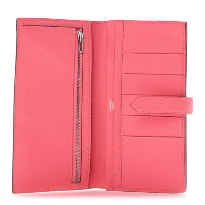 Hermes Chevre Mysore Bearn Gusset Wallet Rose Lipstick 5 of 12