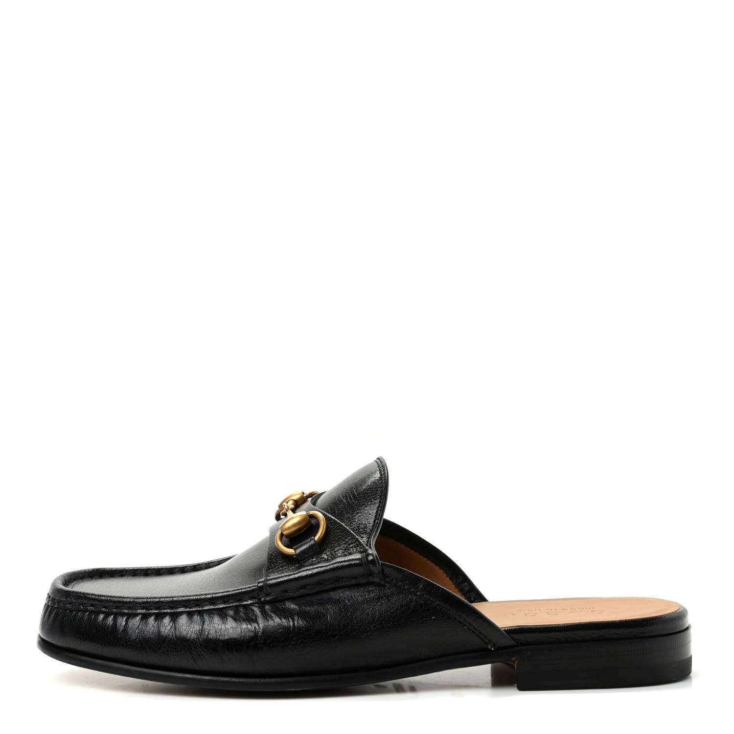 Gucci Goatskin Mens Horsebit Slippers 8.5 Black 1 of 10