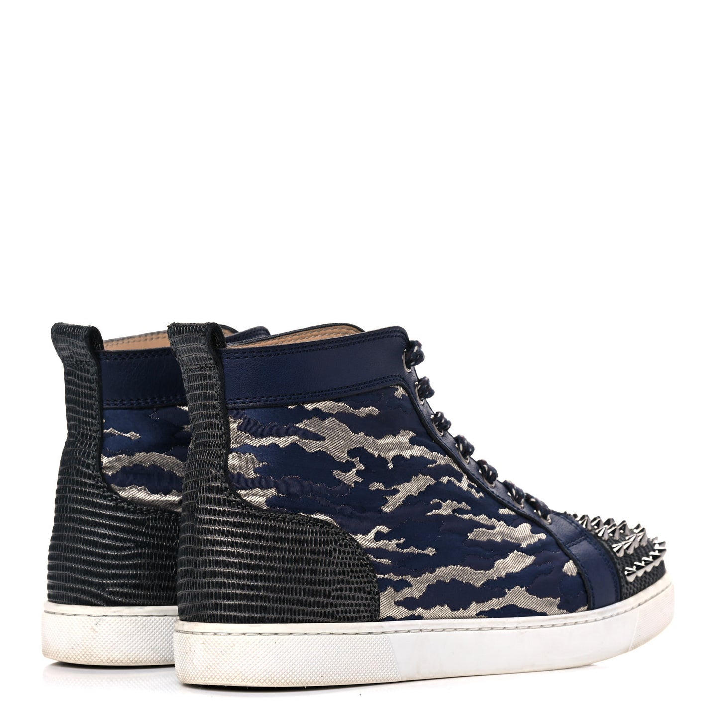 Jacquard Camoloubi Orlato Spikes Flat Sneakers 37 Navy
