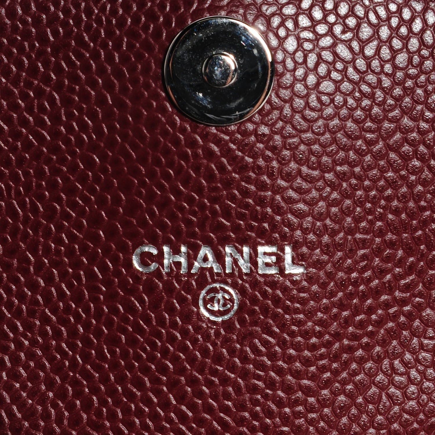 Chanel Caviar Half Moon Wallet On Chain WOC Dark Red 6 of 9