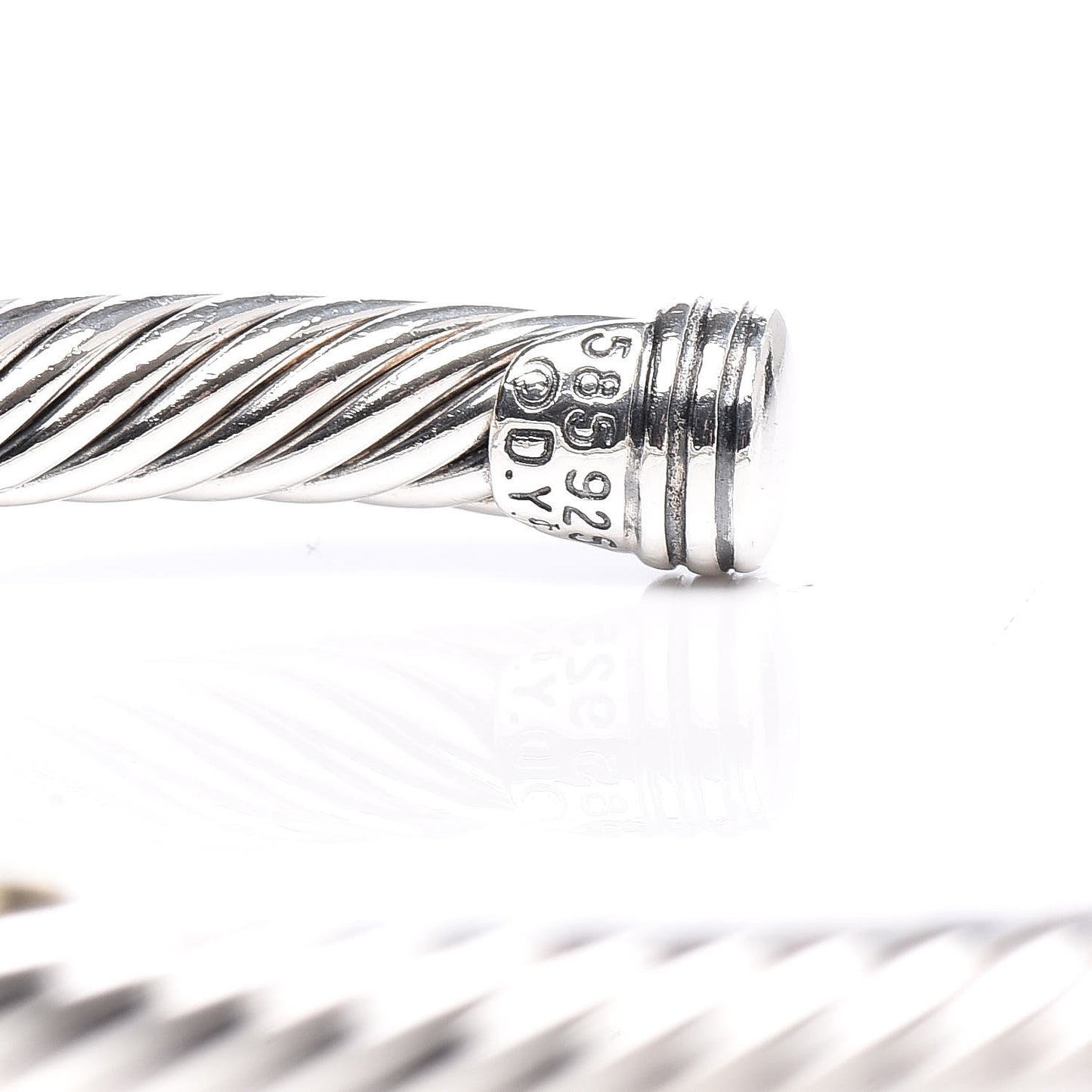 Sterling Silver 14K Yellow Gold 5mm X Station Cable Bracelet