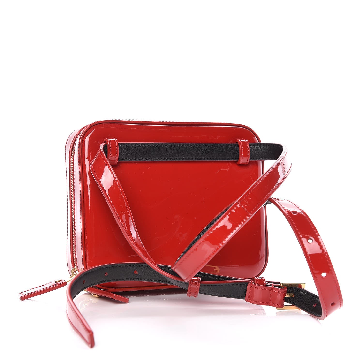 Saint Laurent Patent Matelasse Vicky Monogram Belt Bag Red 3 of 10