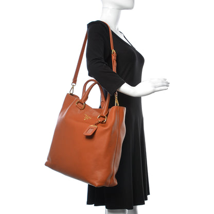 Prada Vitello Daino Shopping Tote Rame 2 of 11