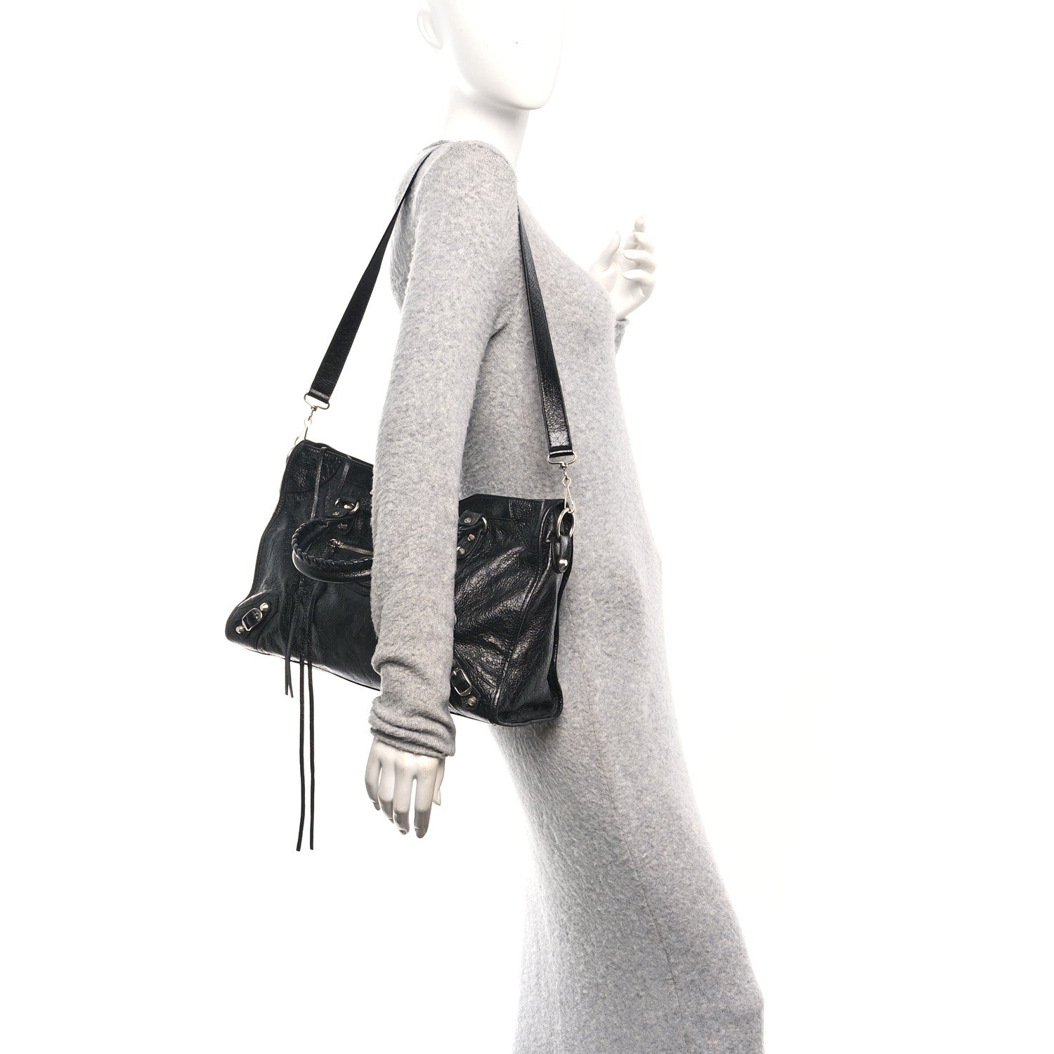 Balenciaga Agneau Arena Silver Hardware Medium Le City Black 2 of 10
