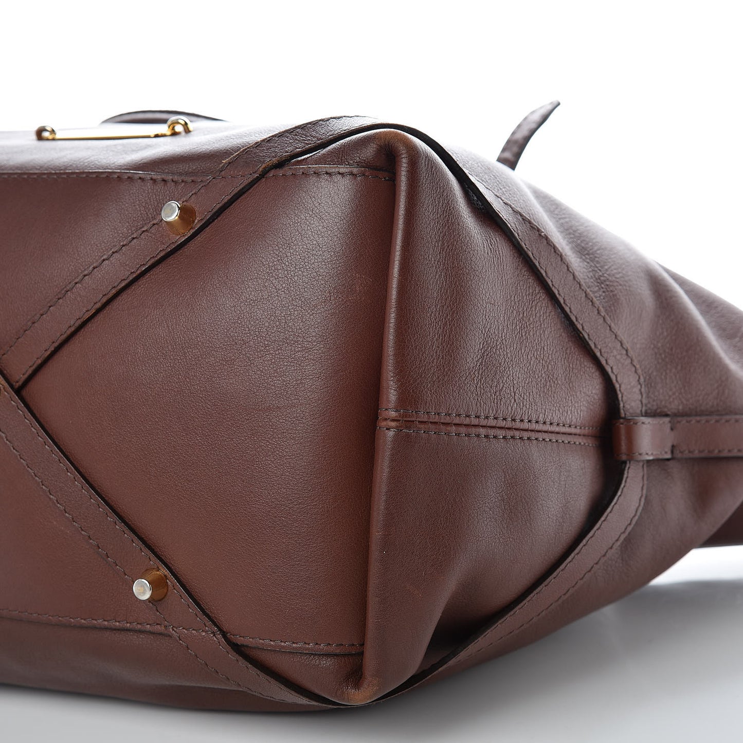 Soft Calfskin House Check Medium Salisbury Tote Dark Tan