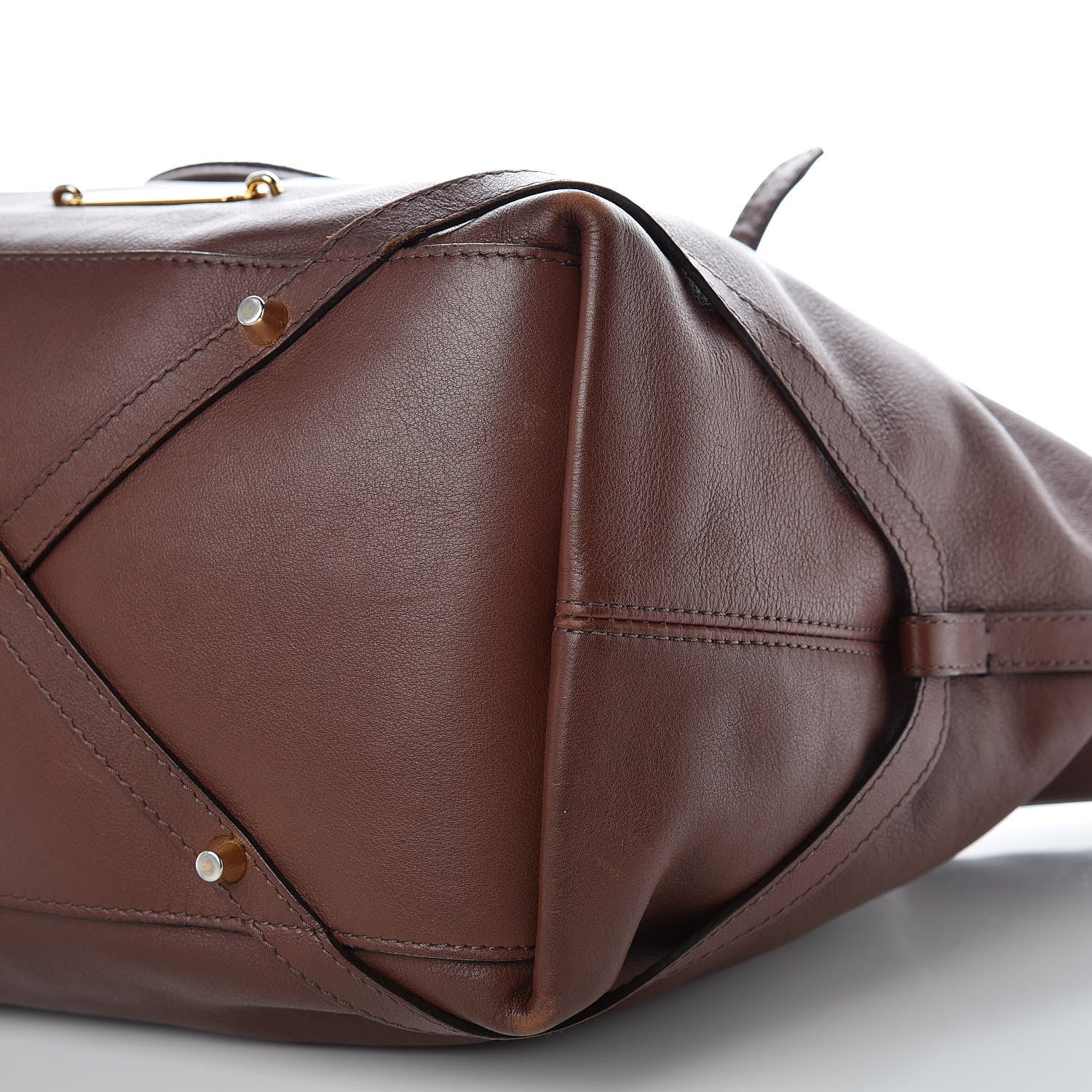 Burberry Soft Calfskin House Check Medium Salisbury Tote Dark Tan 12 of 14