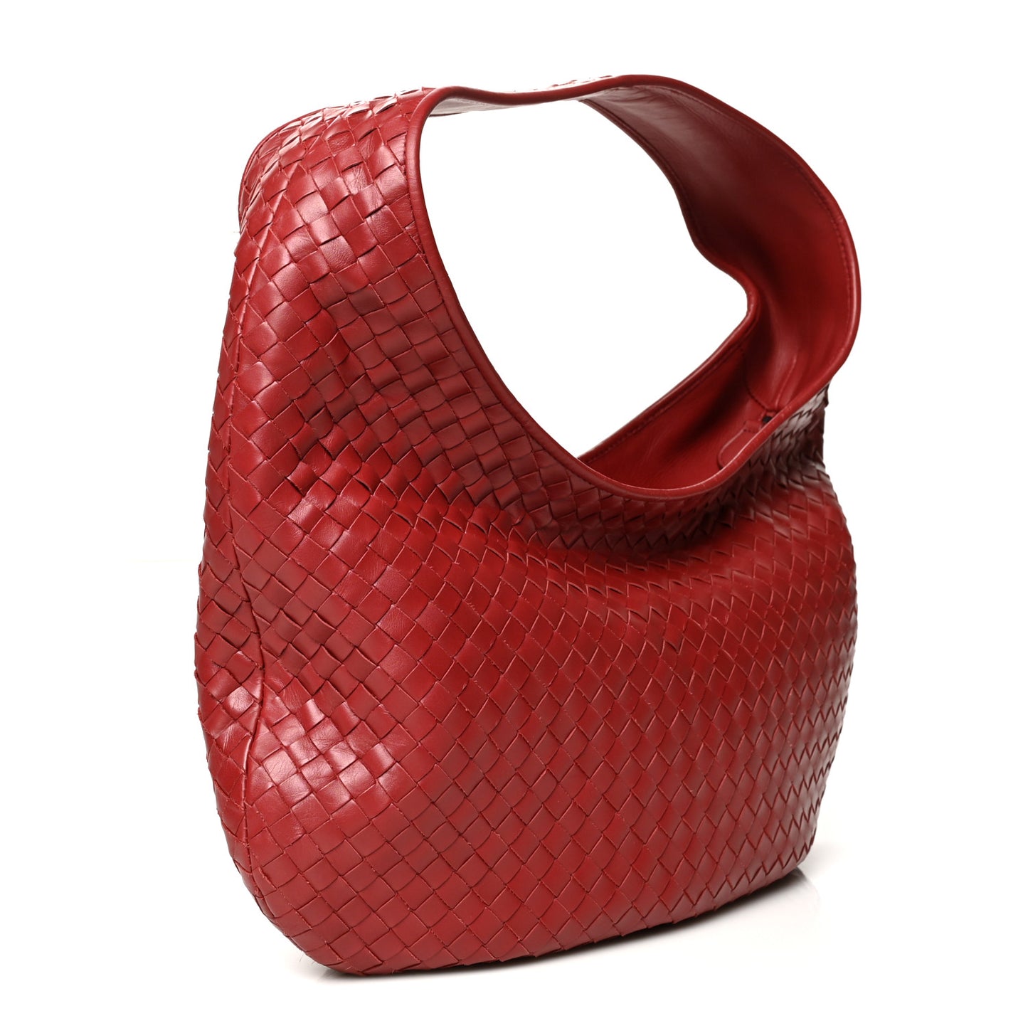 Nappa Intrecciato Large Hobo Red