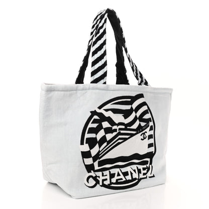 Chanel Terry Cloth Cotton La Pausa Bay Reversible Beach Tote 4 of 12