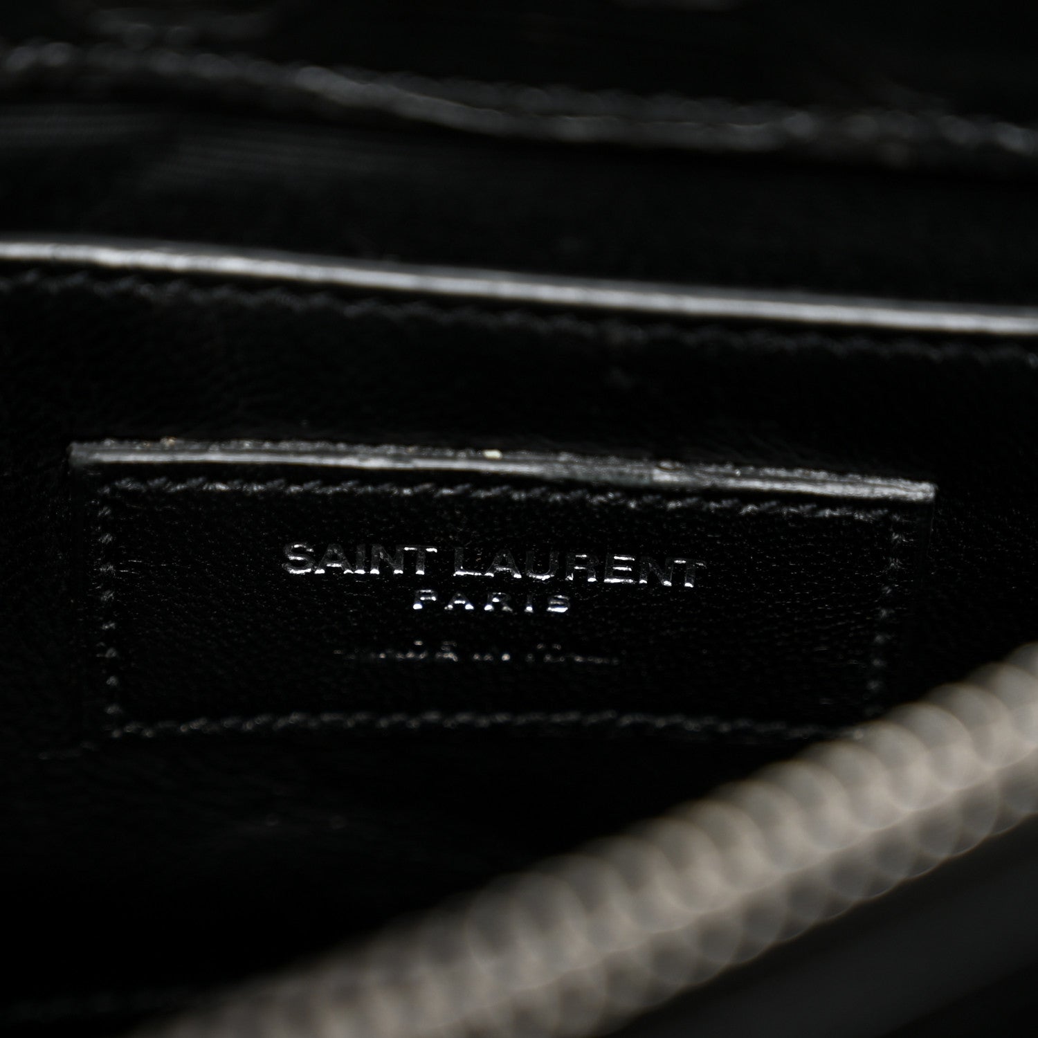 Saint Laurent Calfskin Python Embossed Monogram Medium College Bag Black 6 of 9