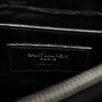 Saint Laurent Calfskin Python Embossed Monogram Medium College Bag Black 6 of 9