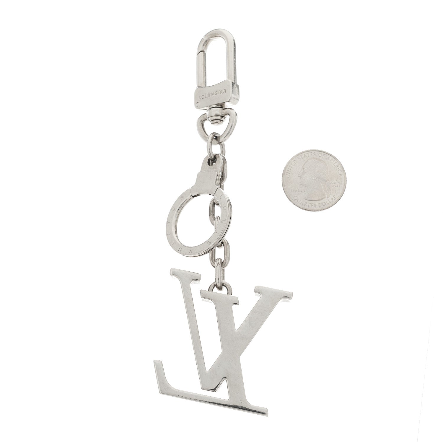 Louis Vuitton LV Facettes Bag Charm Key Holder Silver 3 of 4