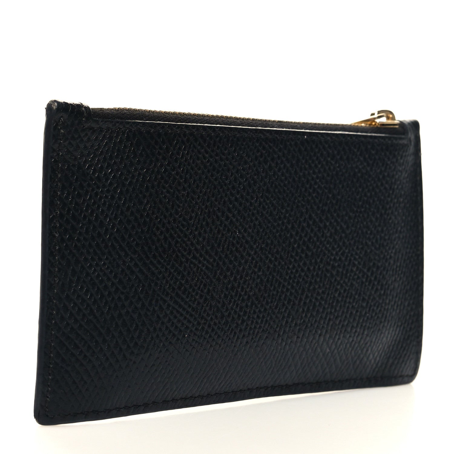 Celine Grained Calfskin Zipped Card Holder Black 3 of 7