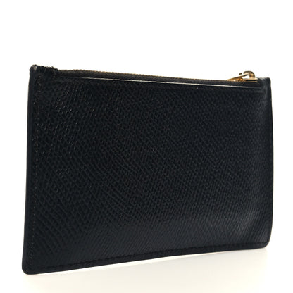 Celine Grained Calfskin Zipped Card Holder Black 3 of 7