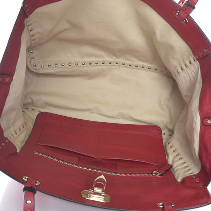 Valentino Garavani Vitello Medium Rockstud Tote Rosso Valentino 6 of 8