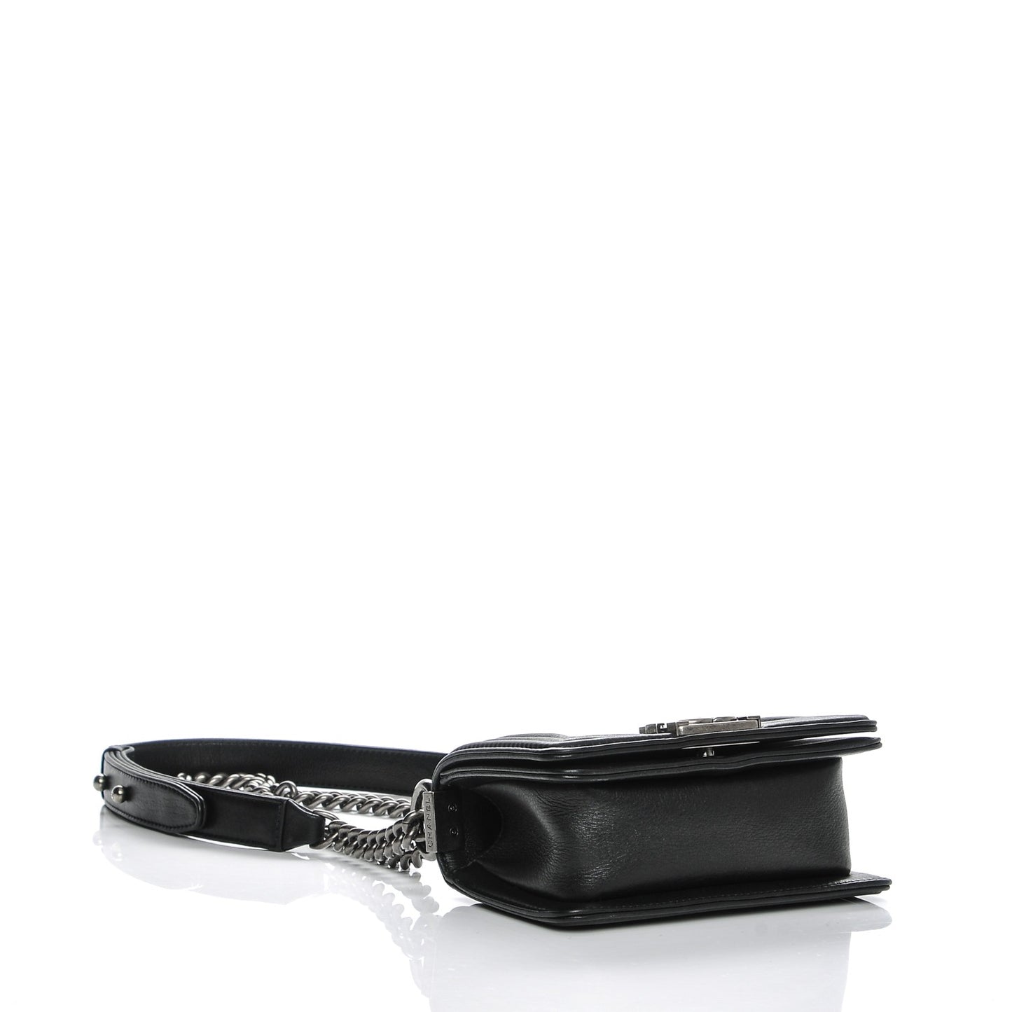 Galuchat Stingray Mini Boy Flap Black Silver