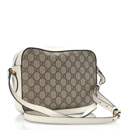 Gucci GG Supreme Monogram Small Horsebit 1955 Shoulder Bag Beige Mystic White 3 of 9