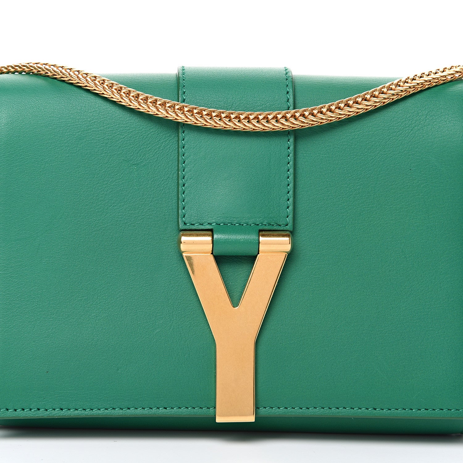 Saint Laurent Calfskin Small Classic Y Satchel Green 7 of 10