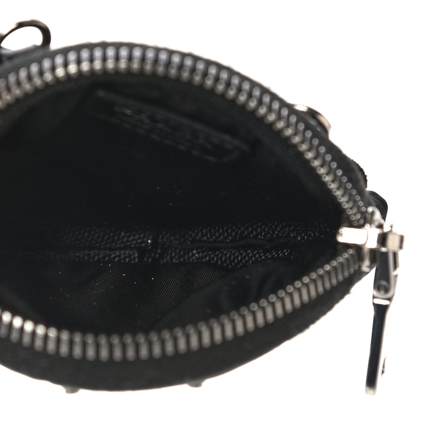 Nylon Mini Round Coin Purse Black