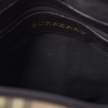 Burberry Haymarket Check Small Onslow Tote Chocolate 7 of 19
