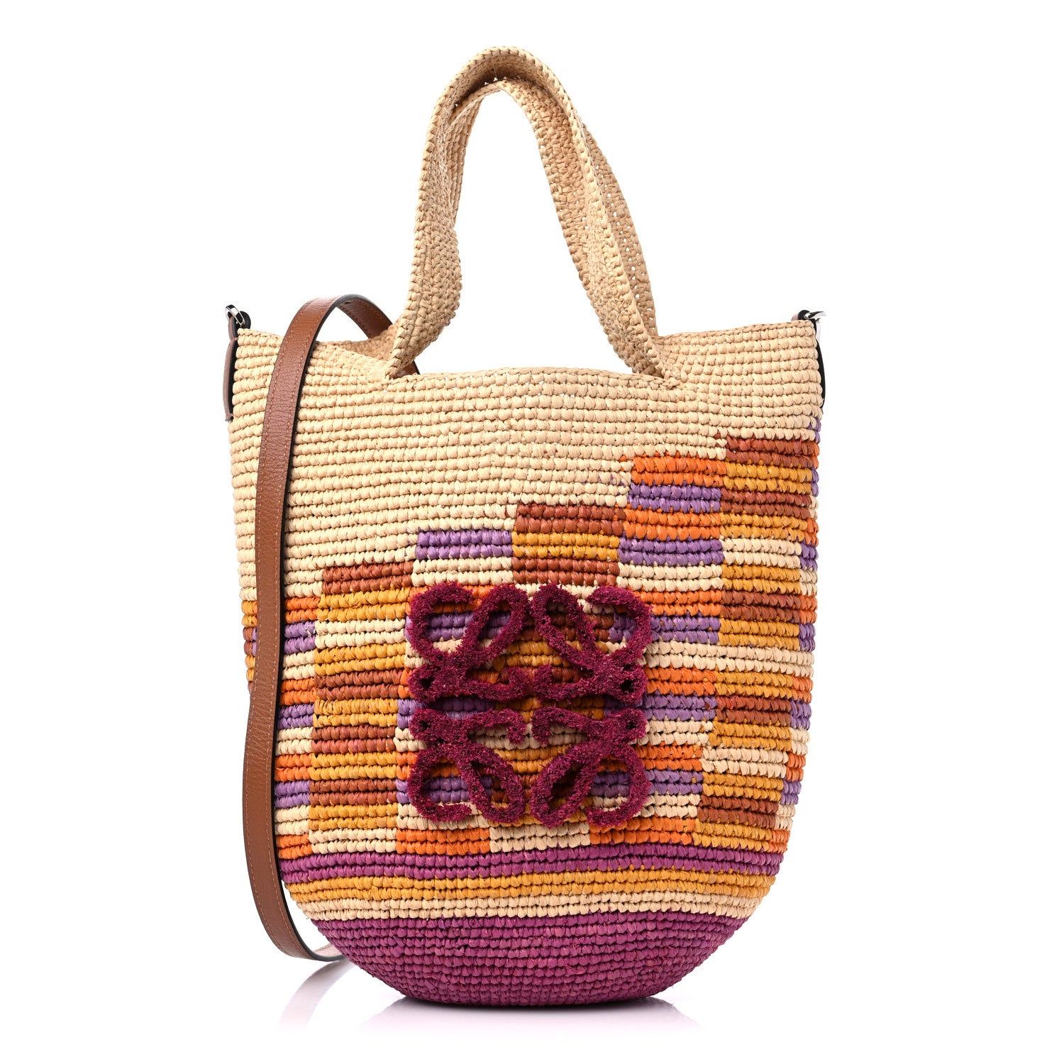 Loewe Raffia Paula's Ibiza Rainbow Slit Tote Bag Natural Multicolor 1 of 7