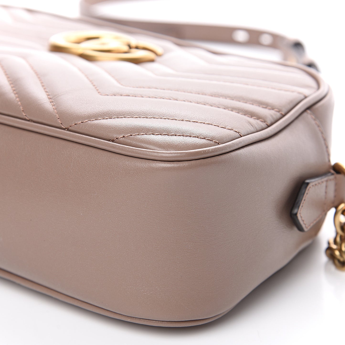 Calfskin Matelasse Small GG Marmont Chain Shoulder Bag Porcelain Rose
