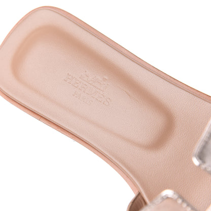 Hermes Metallic Nappa Oran Sandals 36.5 Rose Dore 8 of 10