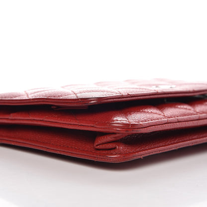 Chanel Caviar Quilted Wallet on Chain WOC Red 9 of 11
