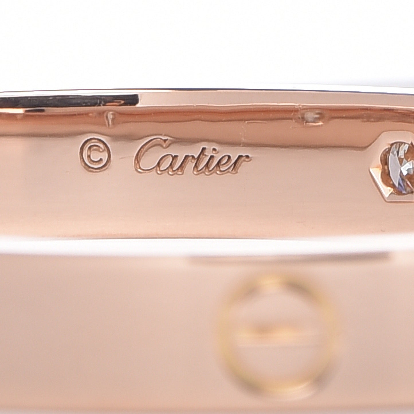 18K Pink Gold 4 Diamond LOVE Bracelet 16