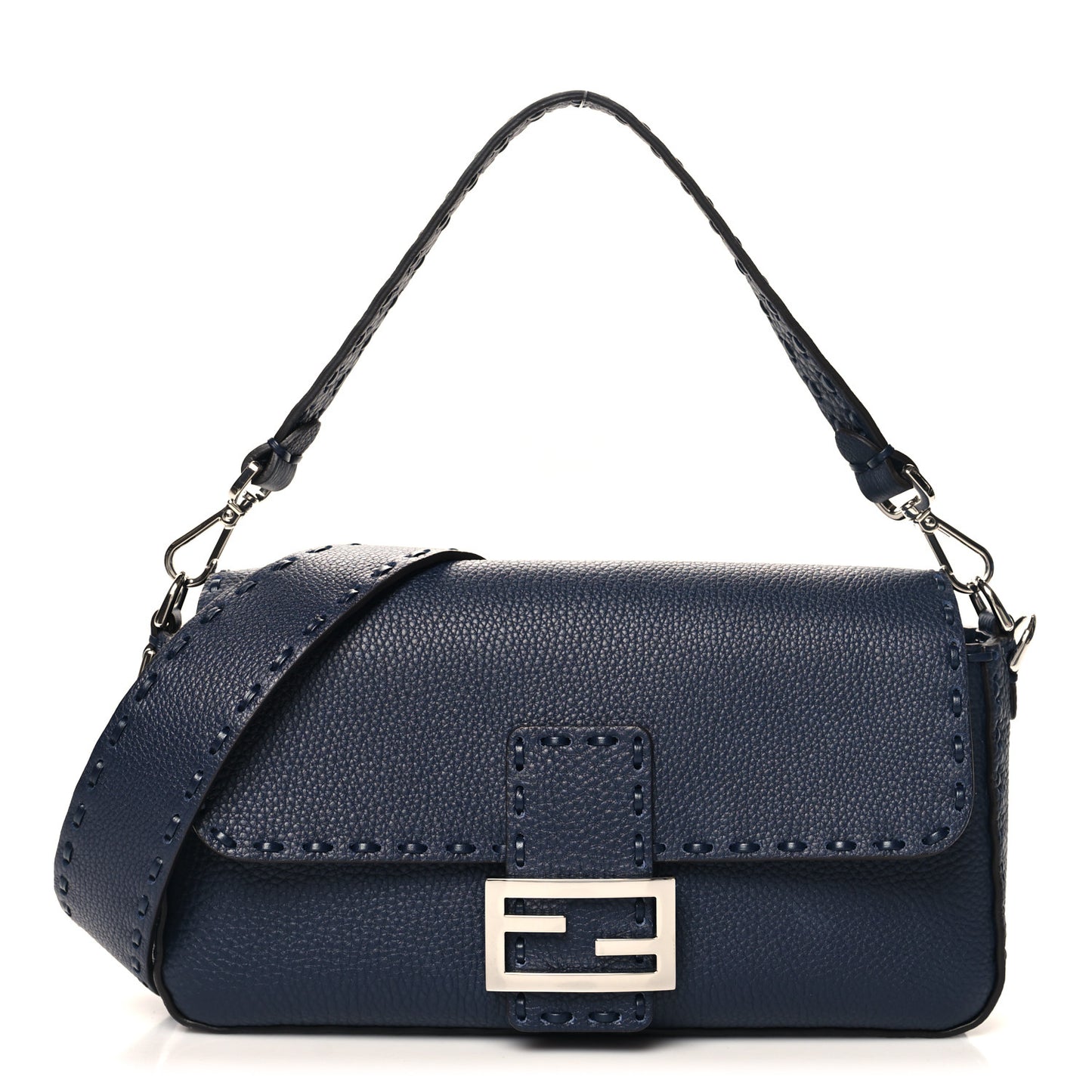 Cuoio Roma Sellerissima Nappa Sintetica Tape Stitch Baguette Notte