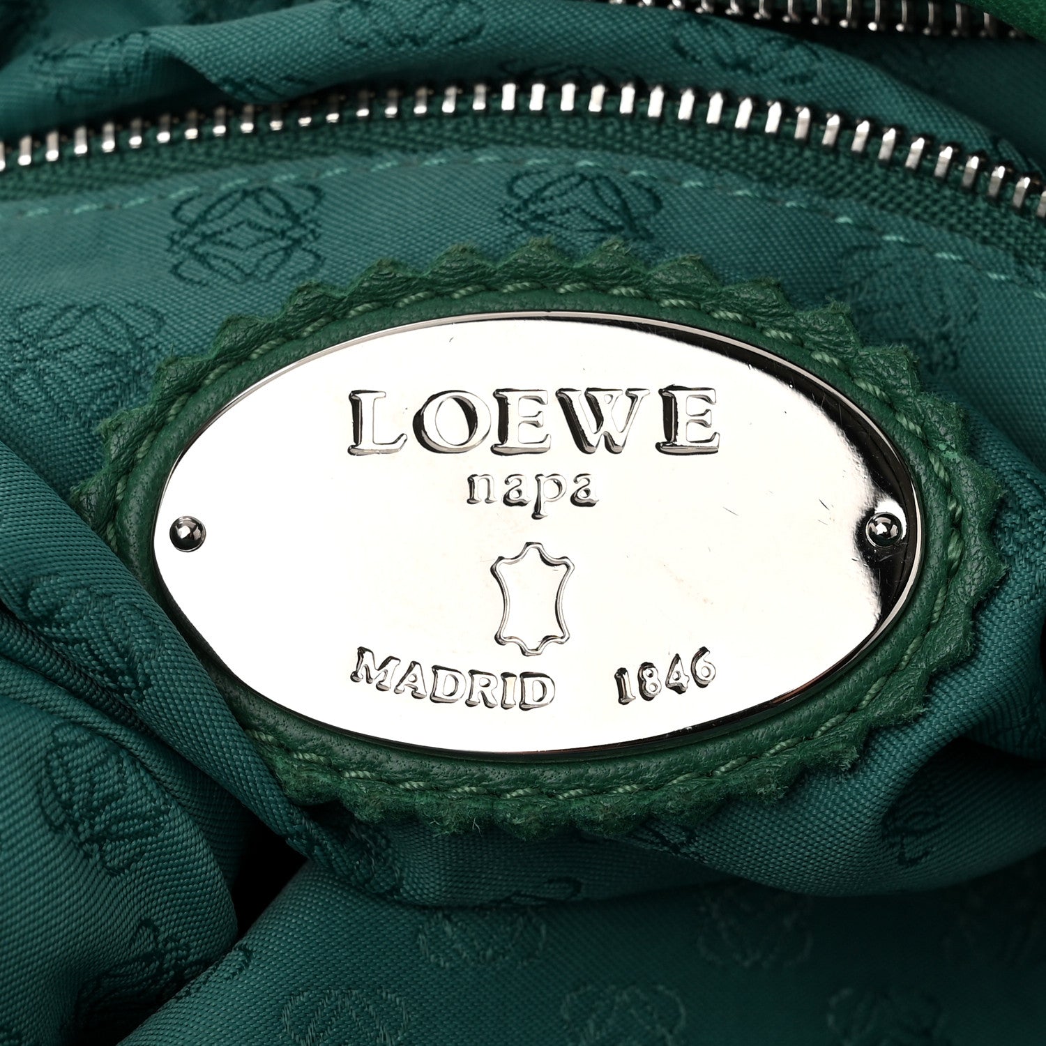 Loewe Calfskin Flamenco Shoulder Bag Green 6 of 11