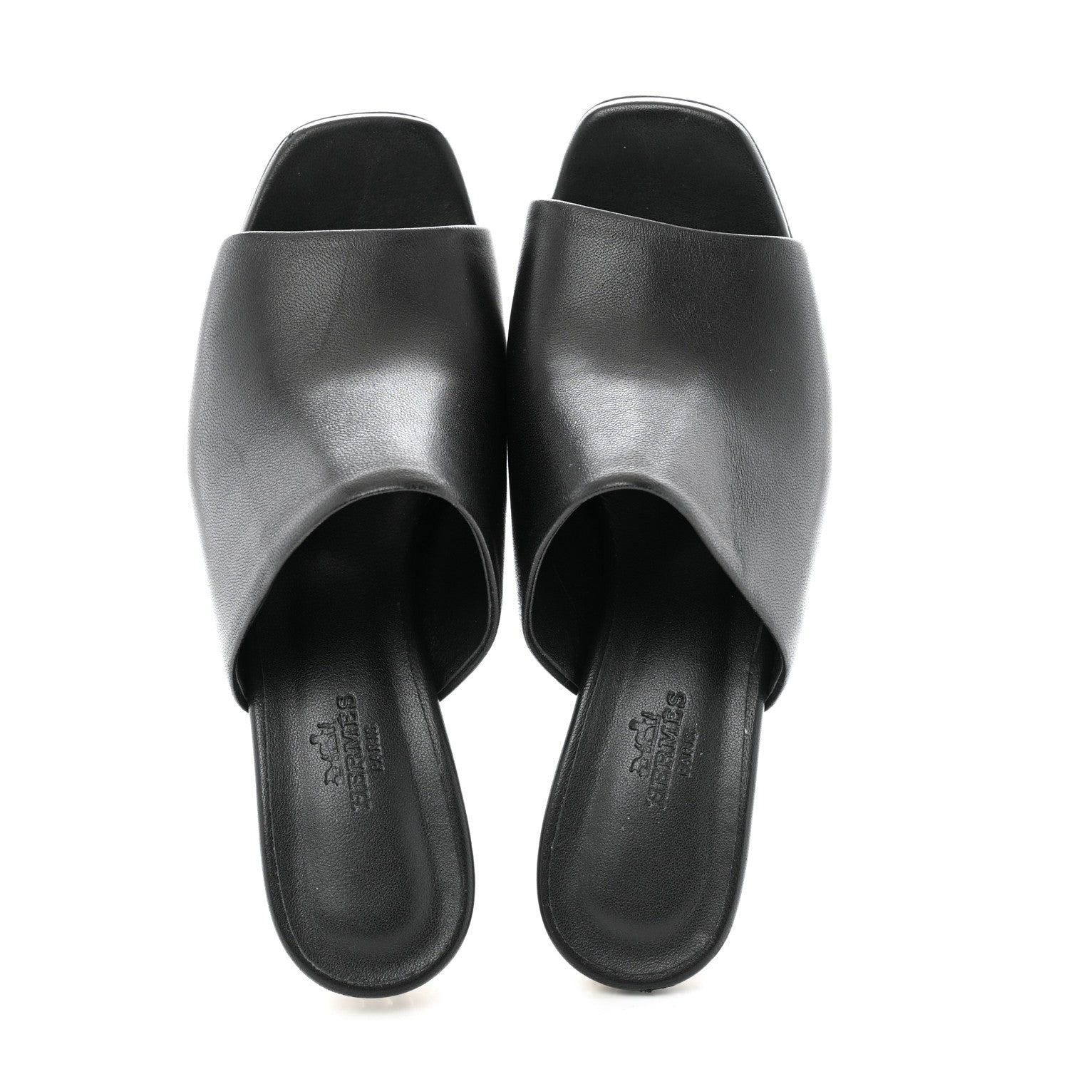 Hermes Nappa Glossy 60 Sandals 36 Black 2 of 10