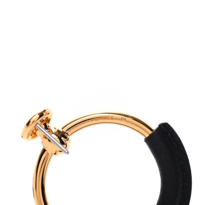 Hermes Swift Loop Earrings Gold Black 4 of 5