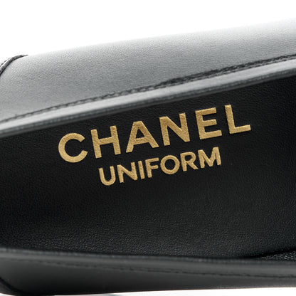 Chanel Calfskin Mens Stitched CC Loafers 41 Black 8 of 10