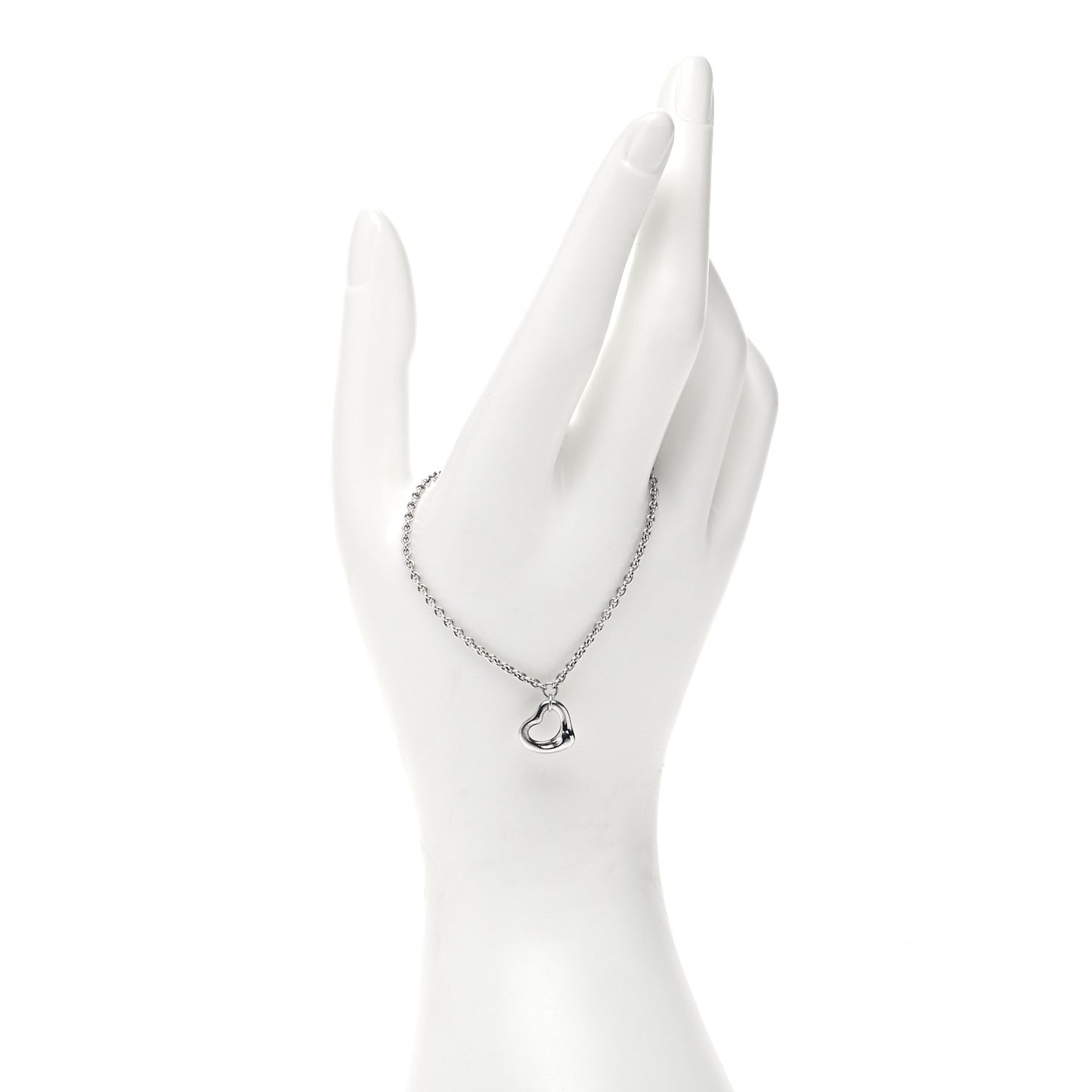 Sterling Silver Elsa Peretti Open Heart Charm Bracelet