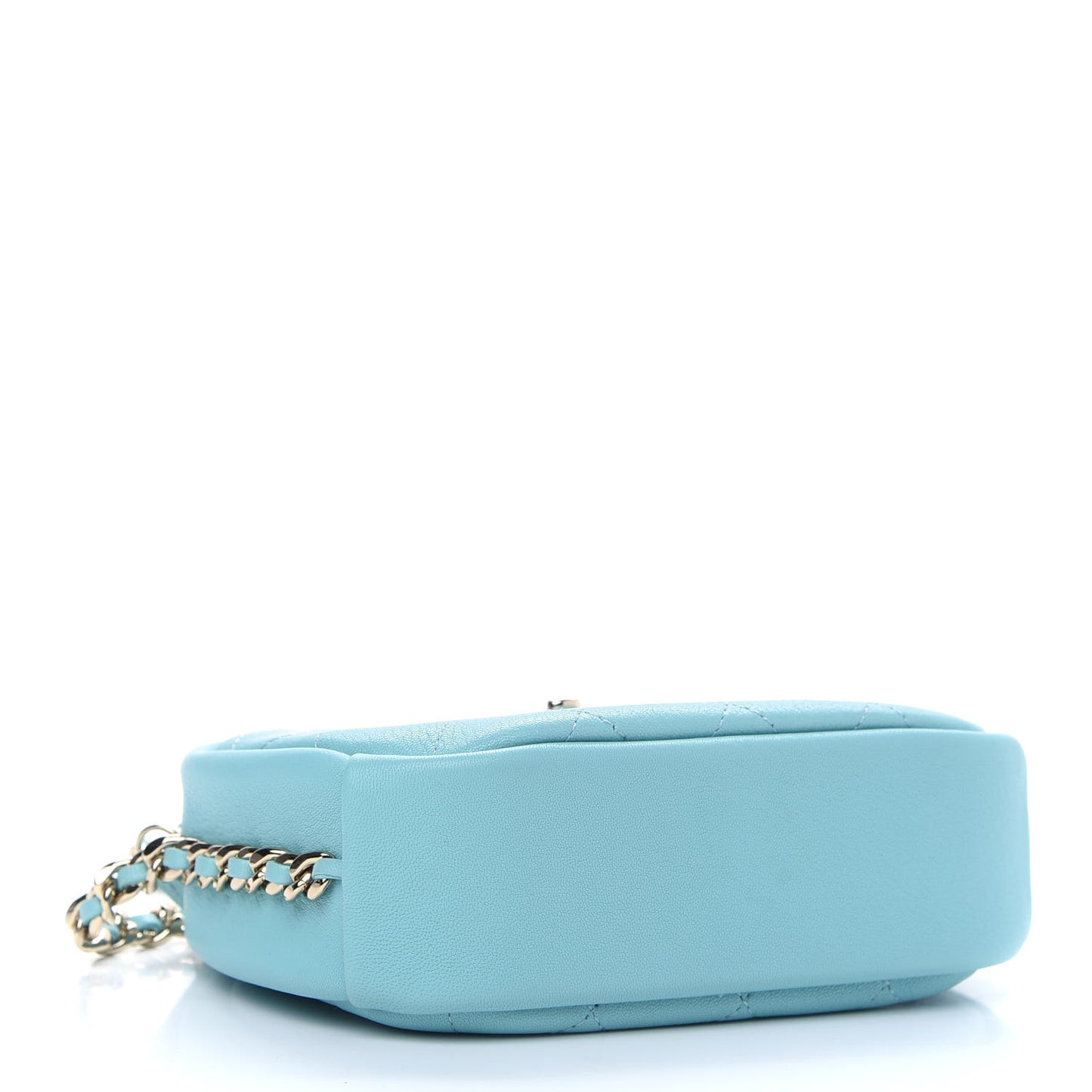 Goatskin Quilted Small Casual Trip Camera Case Light Blue
