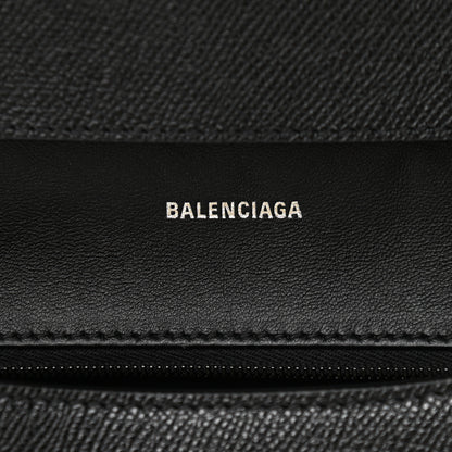 Balenciaga Grained Calfskin Monochrome M Downtown Shoulder Bag Black 6 of 9