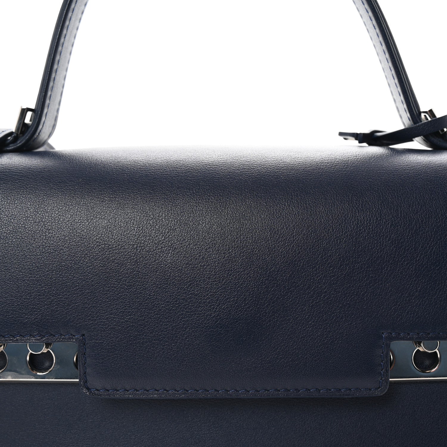 Delvaux Calfskin MM Tempete Satchel Navy 8 of 10