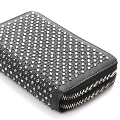 Chanel Lambskin Quilted Crystal Medium Gusset Double Zip Around Wallet Black 11 of 11
