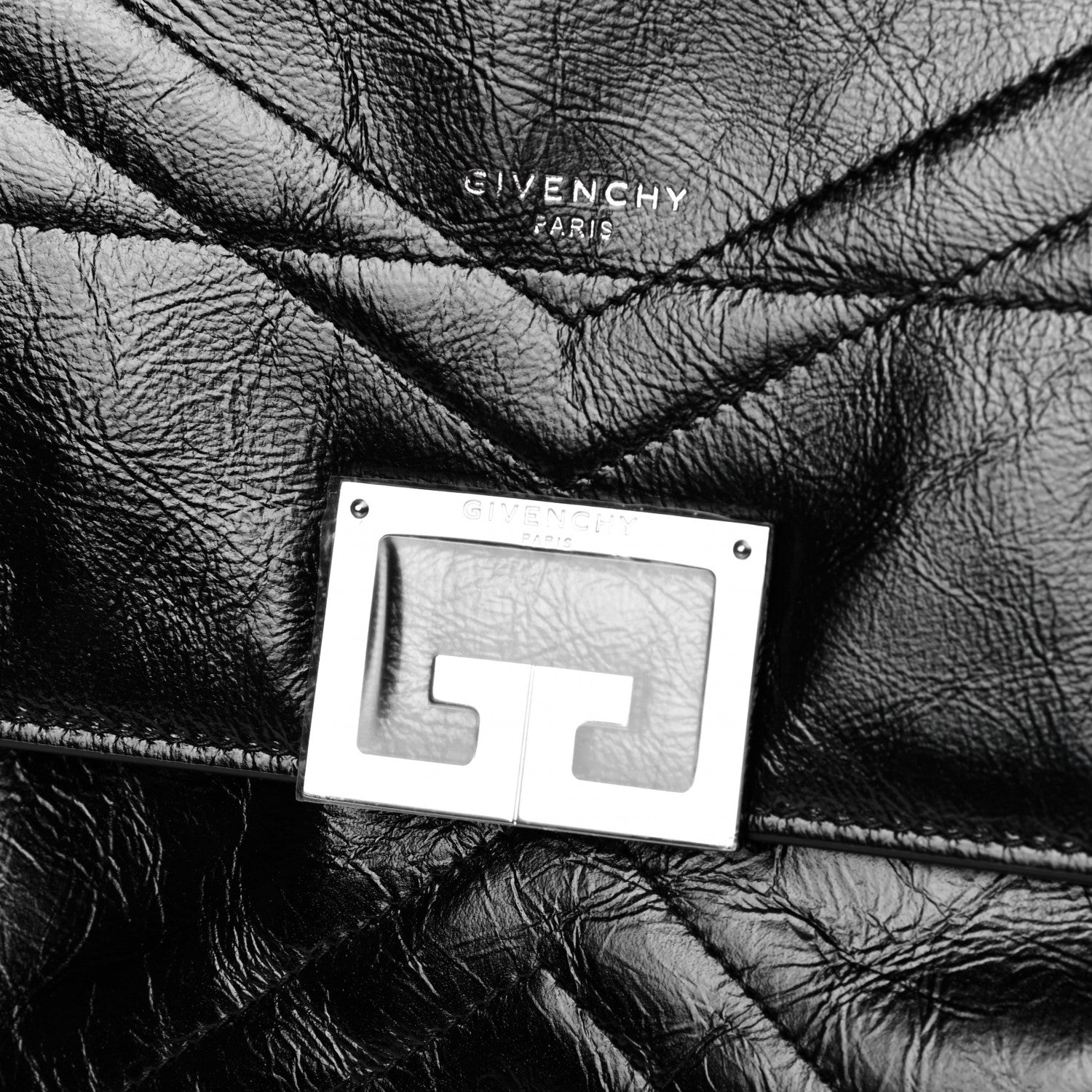 Givenchy Creased Patent Calfskin Medium ID Flap Black 7 of 7