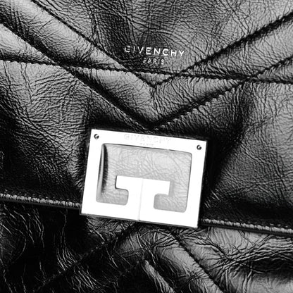 Givenchy Creased Patent Calfskin Medium ID Flap Black 7 of 7
